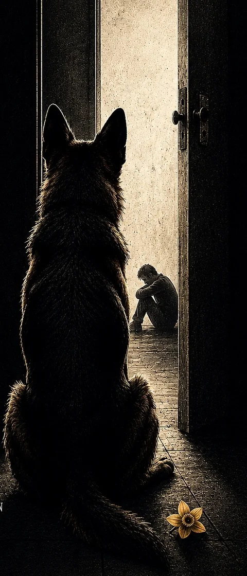 Close-up of Shadow and the doorway on the cover